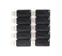Verbatim 16 GB PinStripe USB Flash Drive 10 Pack - Nero