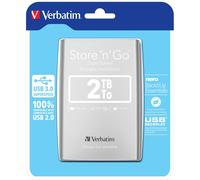 Verbatim Disco rigido portatile Store 'n' Go USB 3.0 da 2 TB Argento