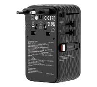 Verbatim GaN - Adattatore da viaggio 70 W, nero, con 2 cavi integrati e USB-C, USB-A, 2 connettori USA/JP, caricatore rapido per laptop, smartphone e altro ancora, utilizzabile in tutto il mondo