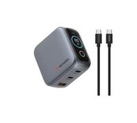 Verbatim Mini GaN Charger 65 W con display, 3 porte USB-C caricabatterie, adattatore di alimentazione 2 USB-C e 1 USB-A, caricatore rapido multiplo per MacBook, laptop, iPad, iPhone 17, Samsung EU, UK