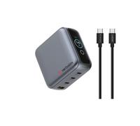 Verbatim Mini GaN Charger 140 W con display, 4 porte USB-C caricabatterie, adattatore di alimentazione 3 x USB-C & 1 x USB-A, caricatore rapido multiplo per MacBook, laptop, iPad, iPhone 17, Samsung