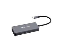Verbatim Hub multiporta USB-C Essentials - 6 porte: (3) USB-A 3.0/3.2 Gen 1, (1) USB-C 3.0/3.2 Gen 1, RJ45 Ethernet, HDMI 4K e alimentazione fino a 100 W