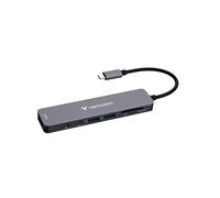 Verbatim Hub multiporta USB-C Essentials - 7 porte: (2) USB-A 3.0/3.2 Gen 1, (2) USB-C 3.0/3.2 Gen 1, slot per schede SD e micro SD con HDMI 4K e alimentazione fino a 100 W