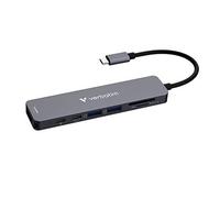Verbatim 32158, USB-C hub multiporta Essentials 7-port, 32158, grigio, lunghezza del cavo 18cm, USB-C 3.2 Gen 1, USB-C PD, 2 x USB-A 3.2