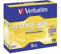 VERBATIM - 43229 - Verbatim - Scatola 5 DVD+RW - Jewel Case - serigrafato - 43229 - 4,7GB - VERDVDRW474XK - Conf. da 1 Pz. - 43229