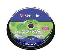 Verbatim 43480 CD-RW 80 Datalife PLUS, confezione da 10, velocita 8x - 12x, 700 MB