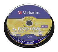 Verbatim 43488 DVD+RW, 4.7 Gb, 4x, Spindle, 10 Pezzi
