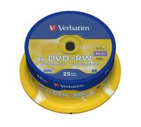 Verbatim 43489 4.7GB 4X Argento Opaco DVD+RW - Confezione Da 25