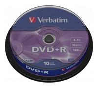 Verbatim 10 DVD+R Matt Silver AZO 4.7GB 16x in Spindle - 43498