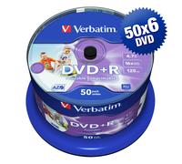 Verbatim 50 DVD+R Wide Inkjet Printable No ID Brand 16x 4,7GB cake AZO Box 43512