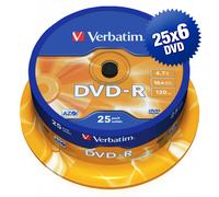 VERBATIM 43522 DVD-R AZO Matt Silver 4,7GB 16X cake box - 25x6 pz
