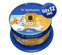 VERBATIM 43533 DVD-R Printable No ID Brand 4,7GB 16x cake AZO - 50x12 pz