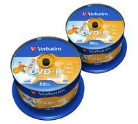 VERBATIM 43533 DVD-R Printable No ID Brand 4,7GB 16x cake AZO - 50x2 pz