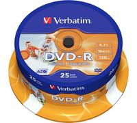 Verbatim - Scatola 25 DVD-R - stampabile - 43538 - 4,7GB Quantita min. 1