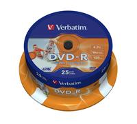 Verbatim 43538 DVD vergine 4,7 GB DVD-R 25 pz (DVD-R 4.7GB X25 SPINDLE - 16X SPEED WIDE PRINTABLE) NEW