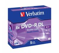 Verbatim 5 DVD+R DL Double Layer 8,5Gb 8X Matt Silver AZO in jewel case - 43541