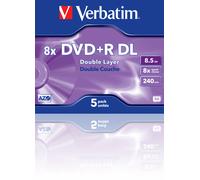 VERBATIM 43541 DVD+R Double Layer Matt Silver Jewel Case 5 pz