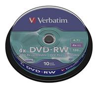 Verbatim DVD-RW 43552, 4.7 Gb, 4x, Spindle, 10 pezzi