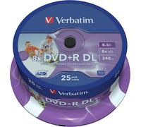 Verbatim DVD+R Dual Layer 8X DL 8,5GB cake Vergini Vuoti dvd +R Double Originali Box Print Stampabili Inkjet Printable 43667