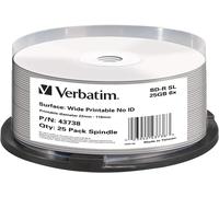Verbatim Dischi Blu-ray BD-R 43738 25GB 6x Stampabili Inkjet Hard Coat No-ID - Confezione da 25