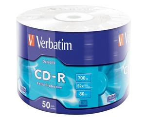Verbatim 43787 - CD-R Extra Protection 700MB 80 Min 52X Cellwrap - 50x6