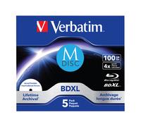 VERBATIM 43834 - BD-R XL, 100 GB, stampabile, confezione da 5 (M-DISC)