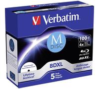 VERBATIM 43834 - BD-R XL, 100 GB, stampabile, confezione da 5 (M-DISC)