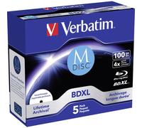 VERBATIM 43834 - BD-R XL, 100 GB, stampabile, confezione da 5 (M-DISC)