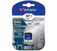 Verbatim 47022 SDXC PRO Class 10 UHS-I U3 Flash Card SD, 64GB, Nero