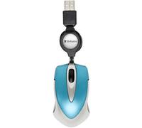 Verbatim 49022 Go Mini Mouse USB Ottico Blu caraibi 3 Tasti 1000 dpi con avvolg