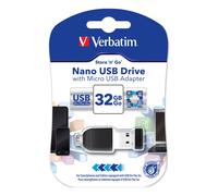 Verbatim 49822 32GB NANO USB Drive Con Adattatore Micro