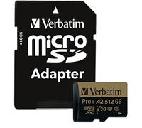 Verbatim 70393 - Scheda di memoria microSDXC da 512 GB Pro Plus 666X con adattatore UHS-I V30 U3 classe 10 con classificazione A2