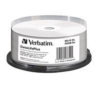 Verbatim 25 Blu Ray BD-R SL 50GB 6X White Wide Thermal Printable NO-ID - 43750