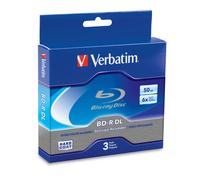 Verbatim BD-R 50GB 6X Blu-ray Recordable Media Disc - 3 Disc Jewel Case Box - 97237