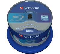 Verbatim 25 Blu Ray BD-R SL 25GB 6X White Blue Surface Hard Coat - 43837