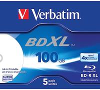 Verbatim BD-R XL 100GB* 4x Ampia area stampabile a getto d'inchiostro, 5 pezzi in Jewel case