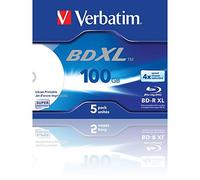 Verbatim BD-R XL 100GB* 4x Ampia area stampabile a getto d'inchiostro, 5 pezzi in Jewel case