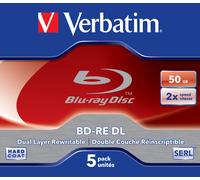 Verbatim BD-RE DL 50GB 2 x 5 Pack Jewel Case 5 pz NEW