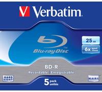 Verbatim 5 BD-R SL Blu Ray 25Gb 6X Hard Coat in jewel case - 43715