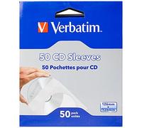 Verbatim 49992 - Custodia CD, buste di carta richiudibili per CD, DVD e Blu-Ray, con finestra trasparente, 50 pezzi