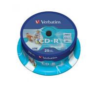 VERBATIM CD-R 52X 700MB 25PK OPS SPINDLE WIDE PRINT ID
