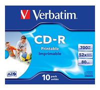 Verbatim CD-R AZO Wide Inkjet Printable 700 MB 52x 10 pz