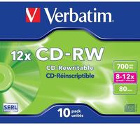 Verbatim CD-RW 700MB 80min 12x Riscrivibili Confezione 10 Pezzi