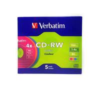 Verbatim CD RW 80 min 4x Custodia sottile 5pk Prestazioni standard Qualità premi