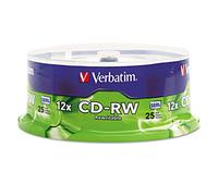 Verbatim CD-RW 80MIN 700MB 4X-12X High Speed Branded 25pk Spindle