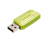 Verbatim chiavetta USB PinStripe 32GB I USB 2.0 I Memoria USB I Per Laptop Notebook Ultrabook TV Autoradio I Penna USB 2.0 I Pendrive con meccanismo a scorrimento I Eucalyptus Green