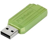 Verbatim chiavetta USB PinStripe 64GB I USB 2.0 I Memoria USB I Per Laptop Notebook Ultrabook TV Autoradio I Penna USB 2.0 I Pendrive con meccanismo a scorrimento I Eucalyptus Green
