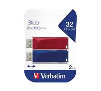 VERBATIM 49327 - Chiavetta USB, USB 2.0, 32 GB, cursore, confezione da 2
