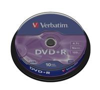 Verbatim 10 DVD+R Matt Silver AZO 4.7GB 16x in Spindle - 43498