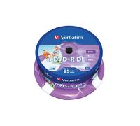 Verbatim DVD+R Double Layer 8x Speed 8,5 GB, stampabili, confezione da 25